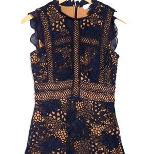 REISS NWT size 10 Navy with nude underlay Lena lace sleeveless dress FIRM PRICE